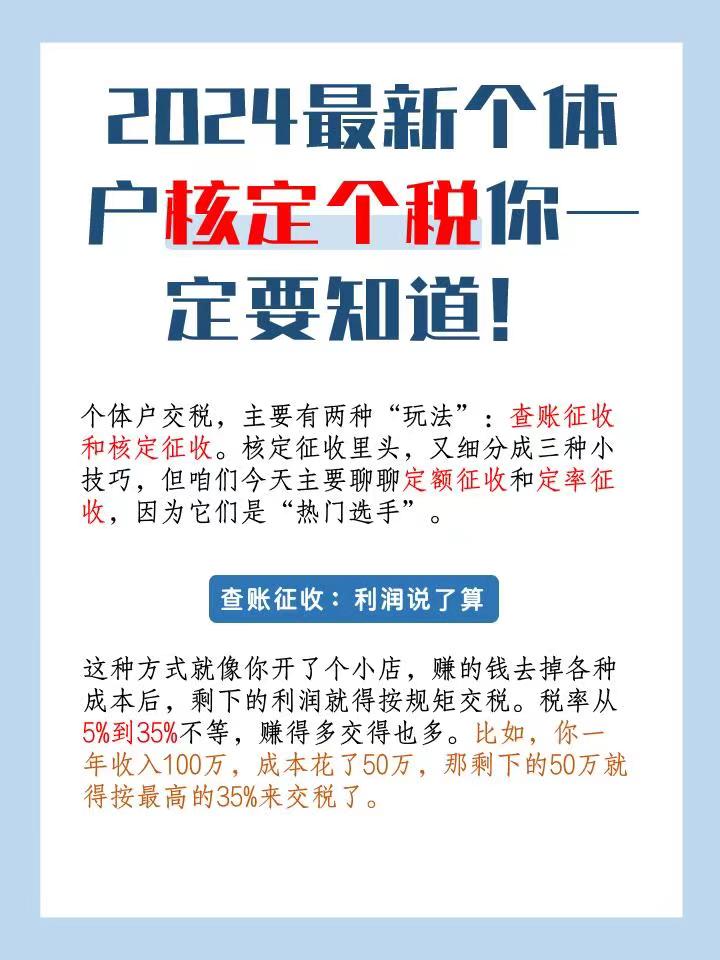 蓟州2024最新个体户核定个税你一定要知道！